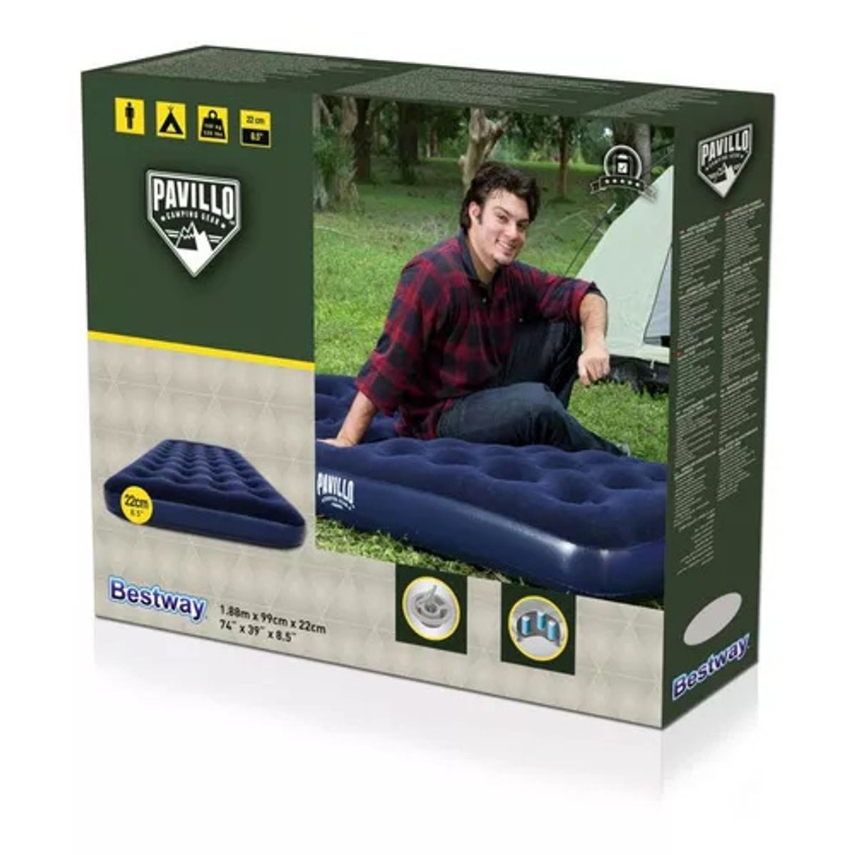 BESTWAY - Colchón Inflable Para 1 Persona De 1.85M Bestway