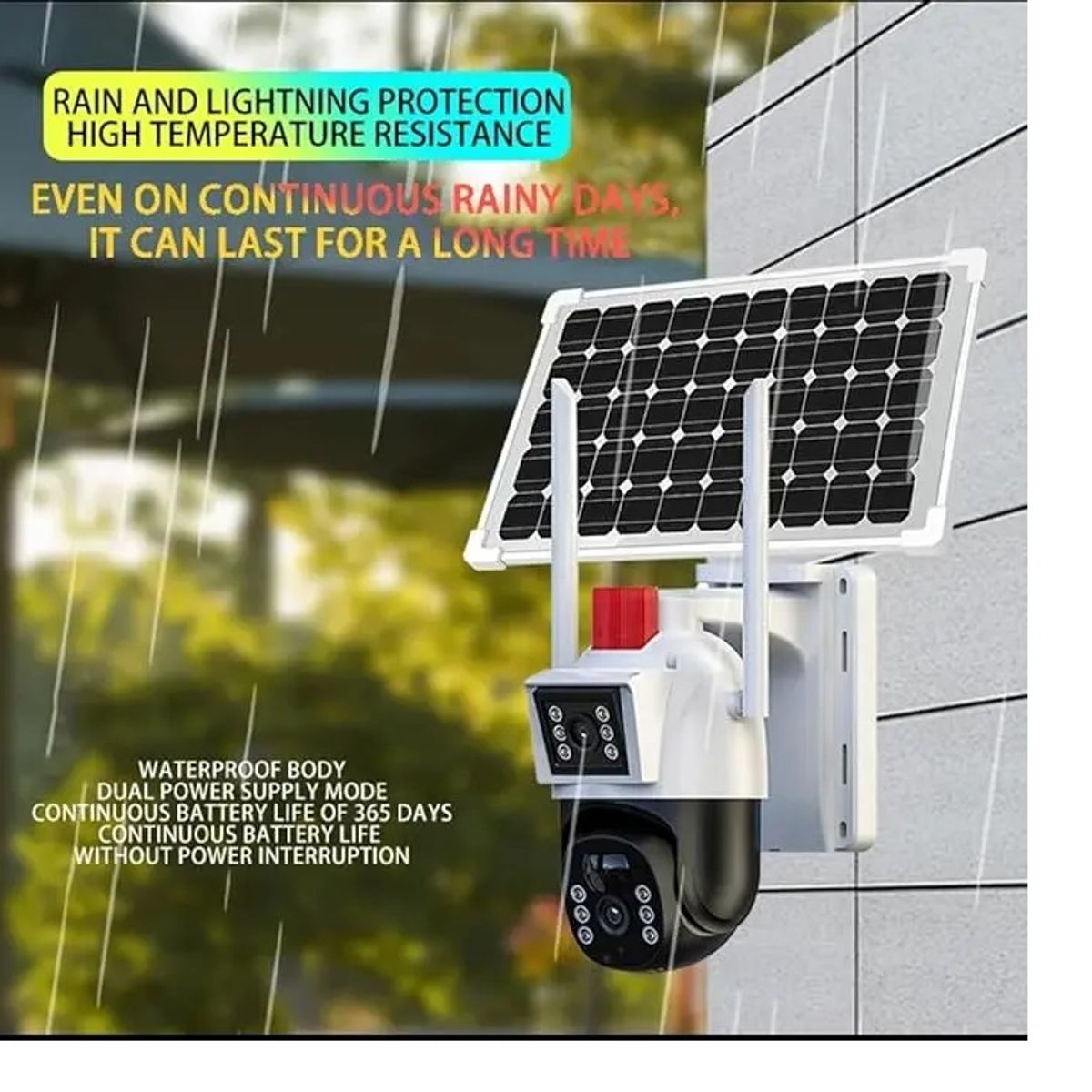 CACHET - Cámara Doble Panel Solar 4G SIM Seguridad Robótica Exterior