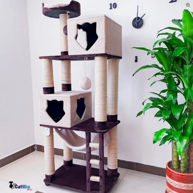 CATLIKE - Gimnasio  Rascador Para Gatos Ref Isis Café Beige