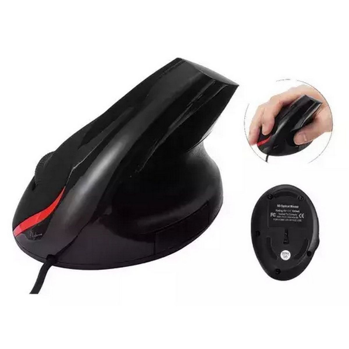 DAYOSHOP - Mouse Vertical Ergonómico Oficina Usb 5 Botones Optico Cable