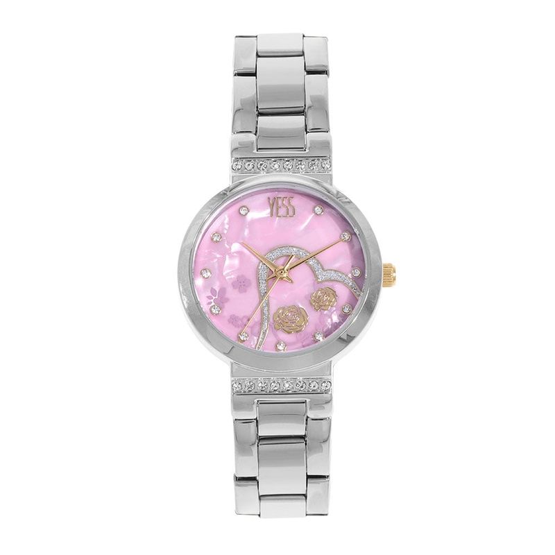 YESS - Reloj YESS Para Muejer Color Plateado Tablero Rosa 1217L-02