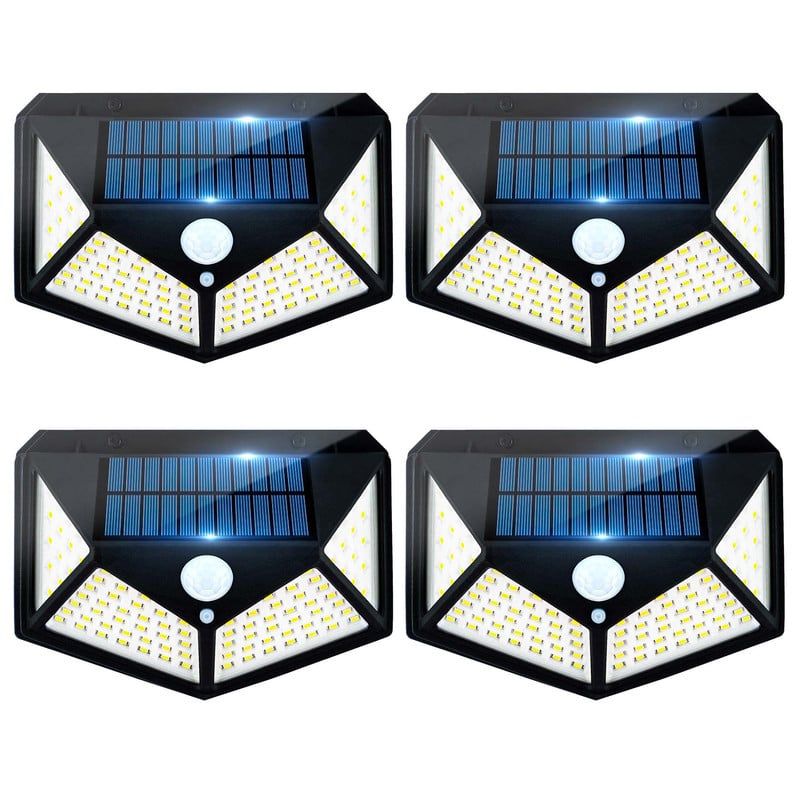 ENERGY PLUS - Set x4 Lámpara LED Solar Impermeable + Sensor Movimiento