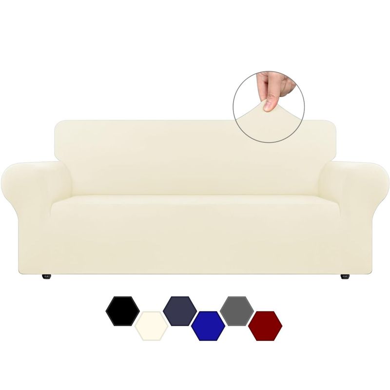 KARYTEX - Funda Protector para Sofá 3 Puestos Elástico Marfil
