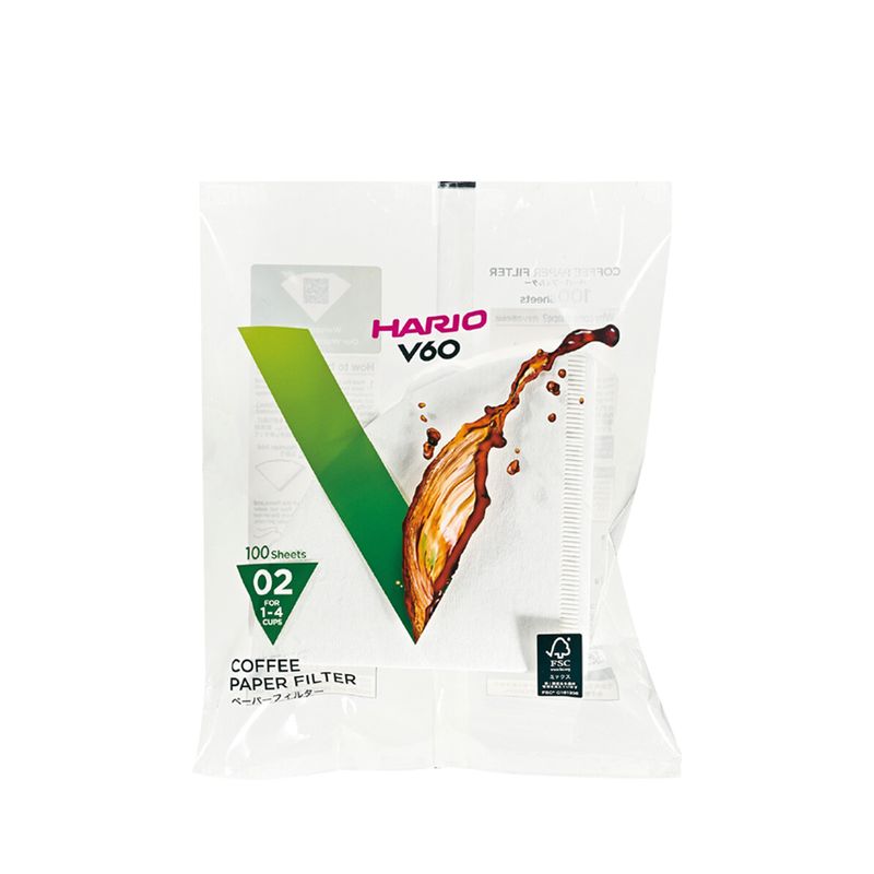 HARIO - Filtros Dripper V60 Hario Tamaño 2 Blancos 100 unidades