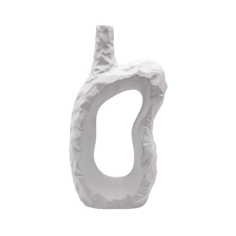 GENERICO - Florero En Cerámica Diseño Rustico 26cm Blanco