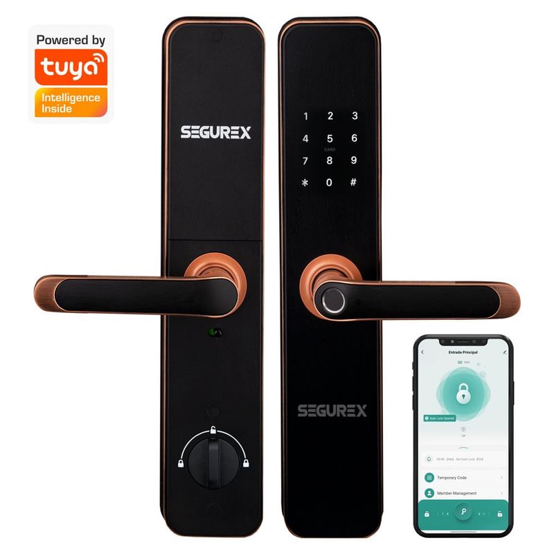 SEGUREX - Cerradura Inteligente Digital H7B Cobre Tuya Smart