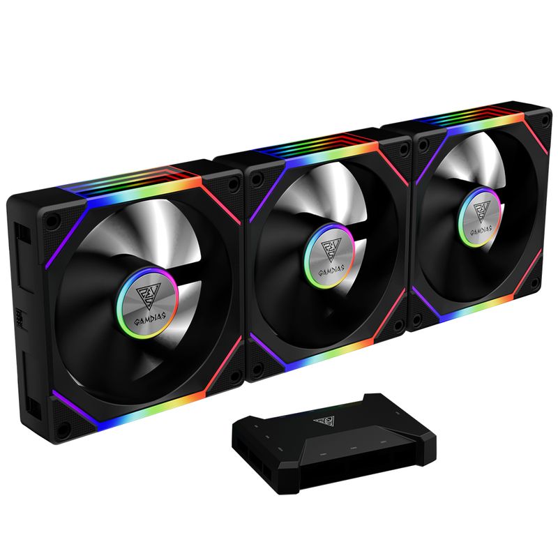 GAMDIAS - Ventilador Gamdias AEOLUS P2-1203U ARGB 3x Unidades