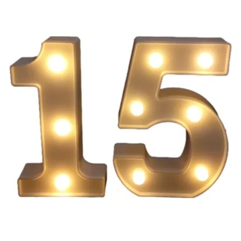 INFANTILES CAJUROMIX - Número 15 Con Luz Led Y Estilo Decora Tu Cumpleaños 16cm