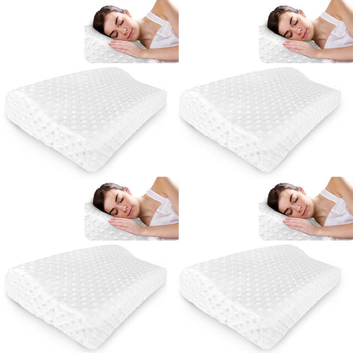 ENERGY PLUS - Set x4 Almohada Viscoelástica Ortopédica Soporte Cervical