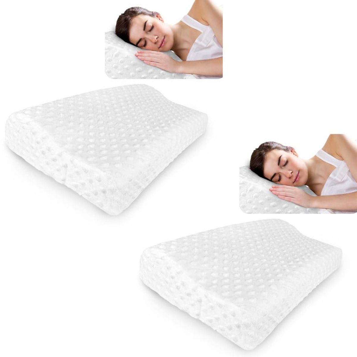 ENERGY PLUS - Set x2 Almohada Viscoelástica Ortopédica Soporte Cervical