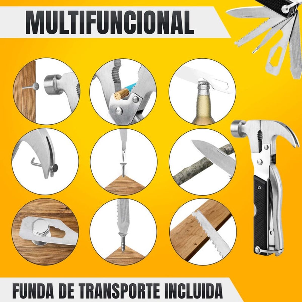 ENERGY PLUS - Martillo Multifuncional 18en1 Herramienta Compacta Versátil