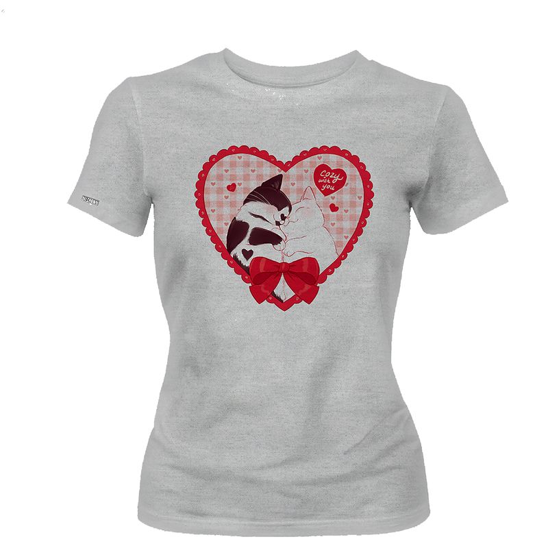 CREACIONES NU CROWN - Camiseta Dama Gatos Gatitos Corazón Cute Mujer Nu Crown
