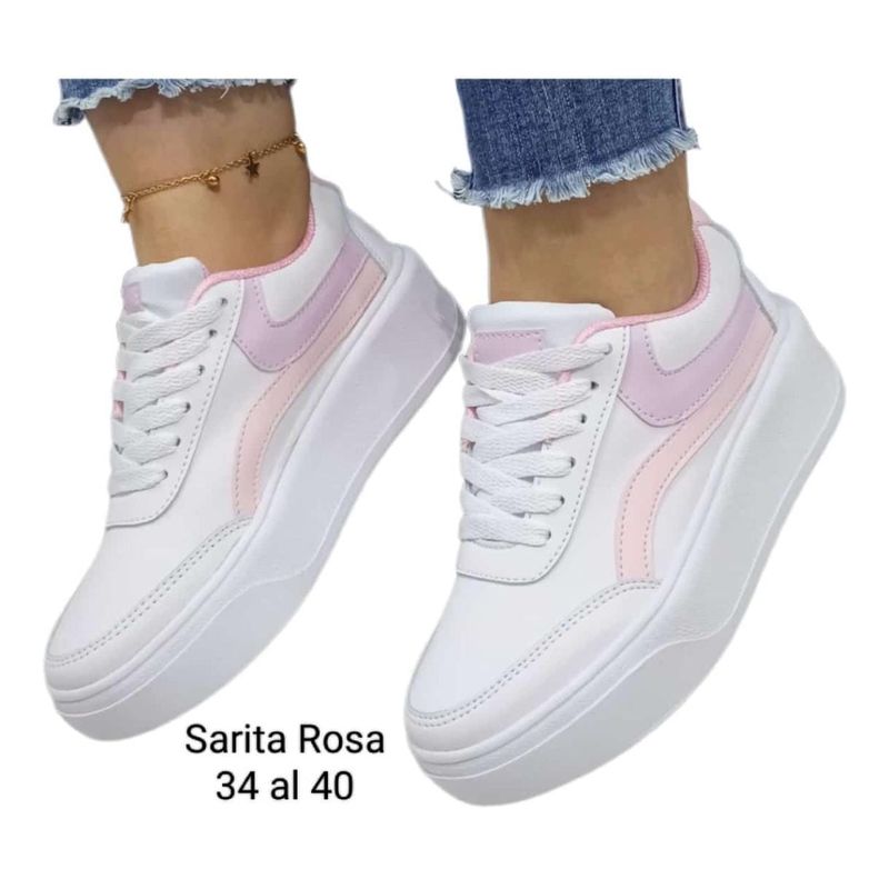 URBAN PLUS - TENIS PARA MUJER BLANCO ROSA