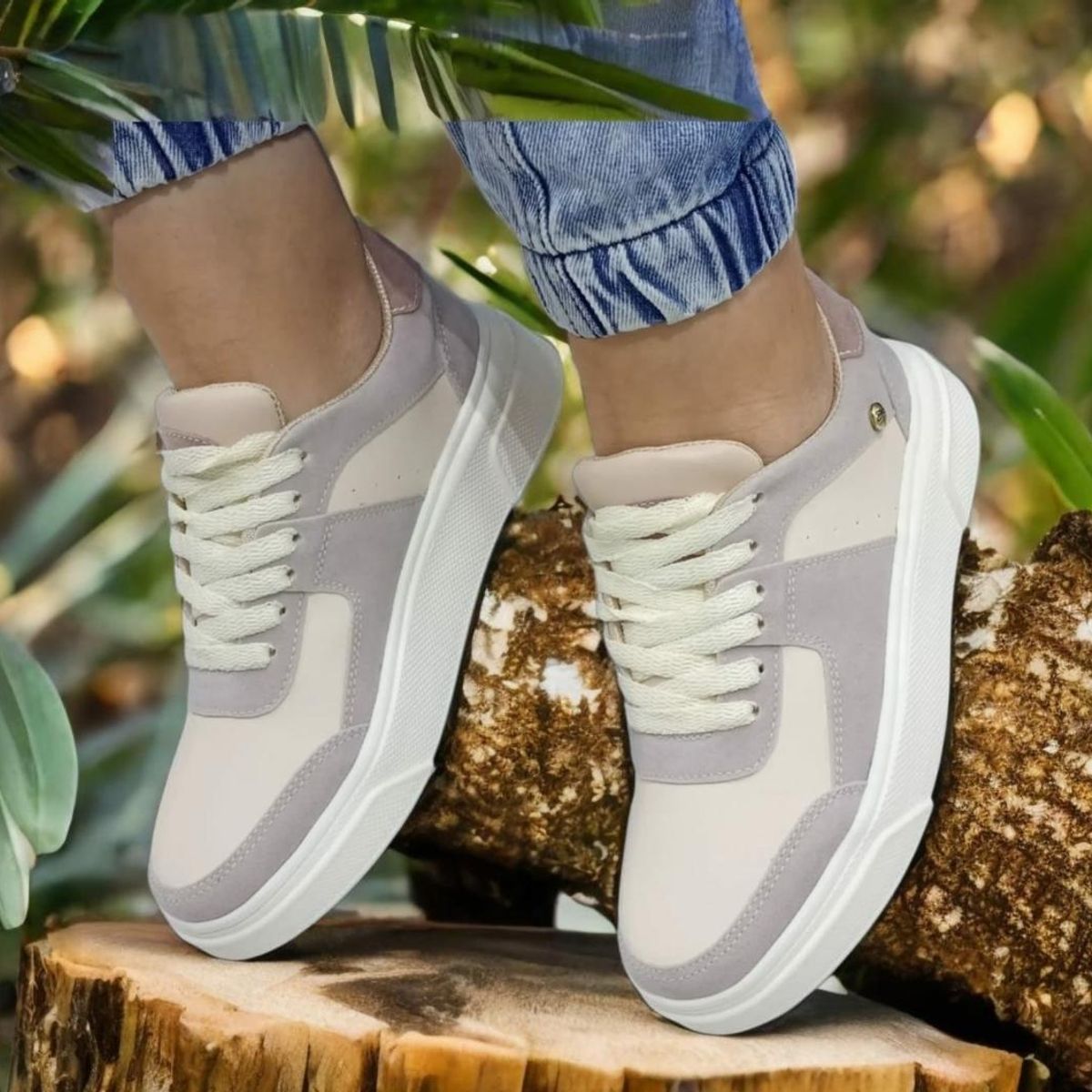 URBAN PLUS - TENIS PARA MUJER BEIGE