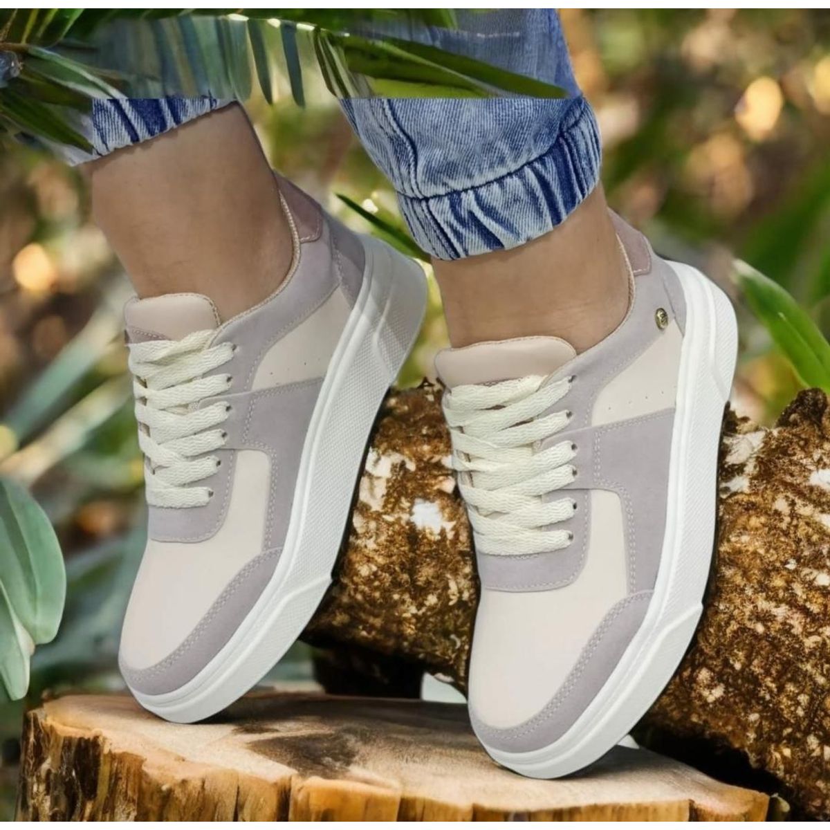 URBAN PLUS - TENIS PARA MUJER BEIGE