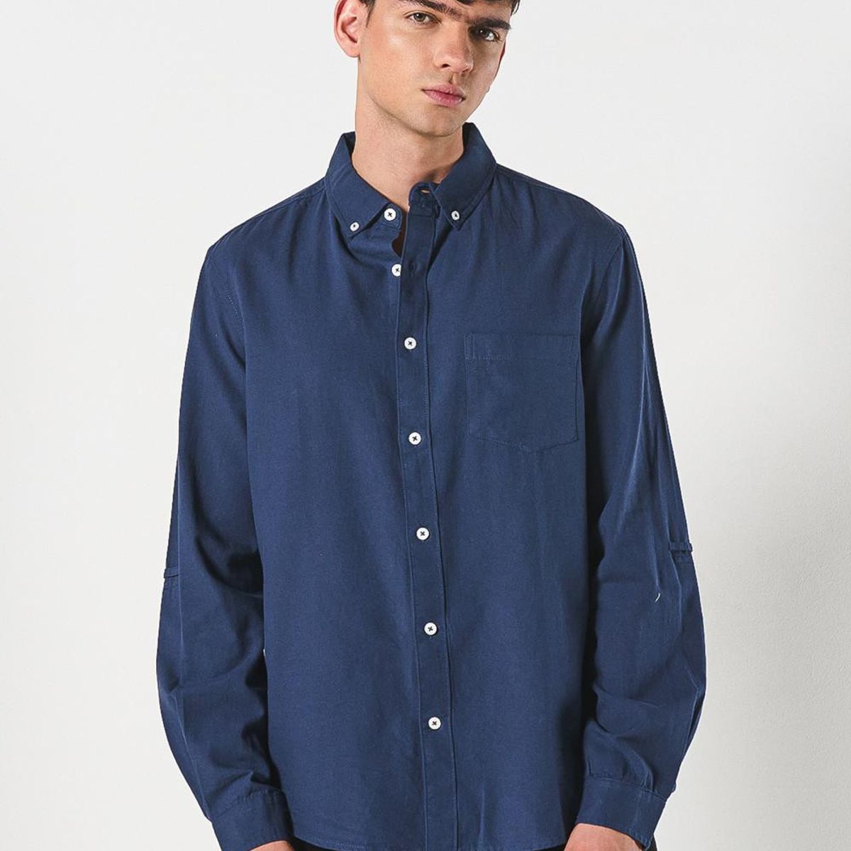 KOAJ - KOAJ Camisa cuello button down manga larga en slim fit Hombre