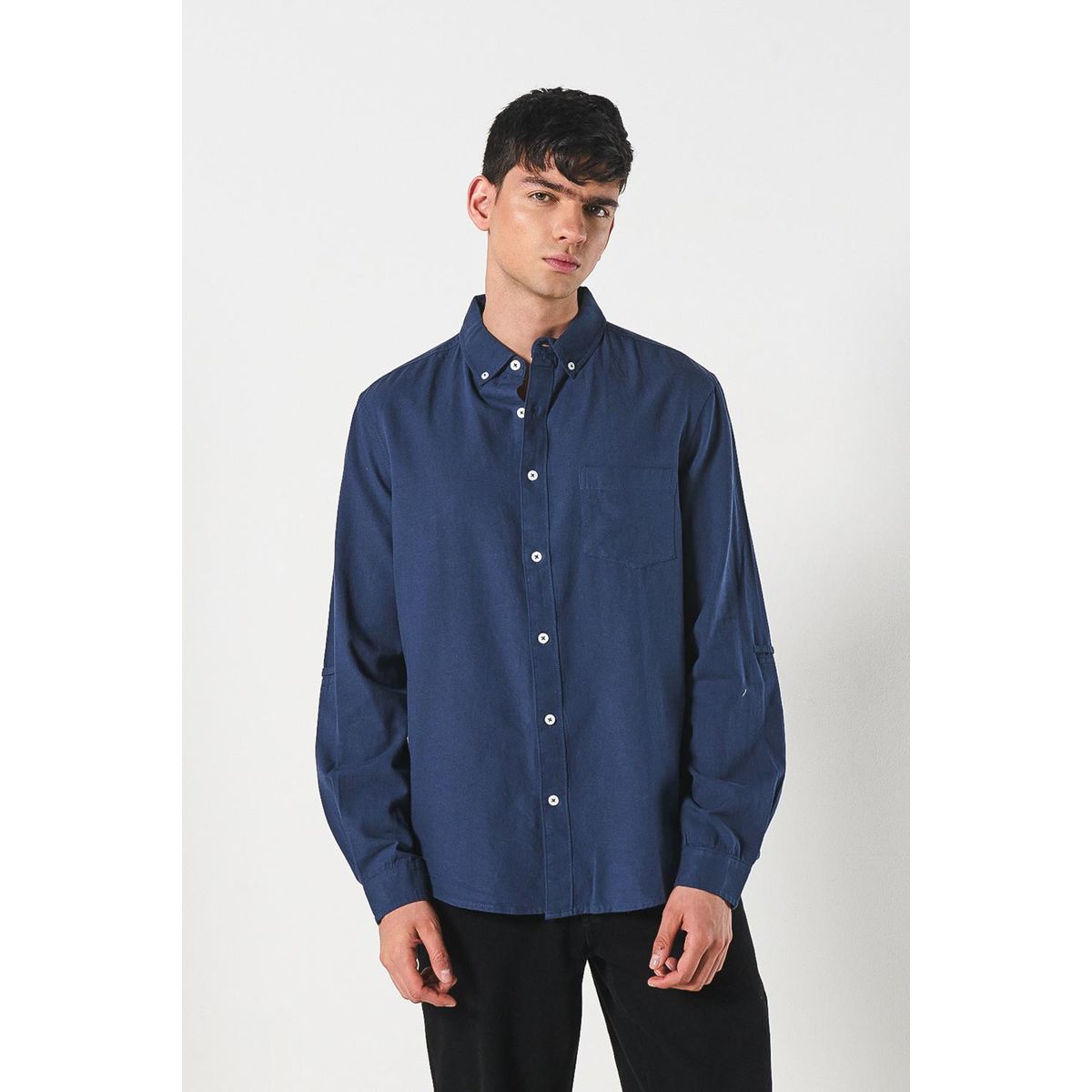 KOAJ - KOAJ Camisa cuello button down manga larga en slim fit Hombre