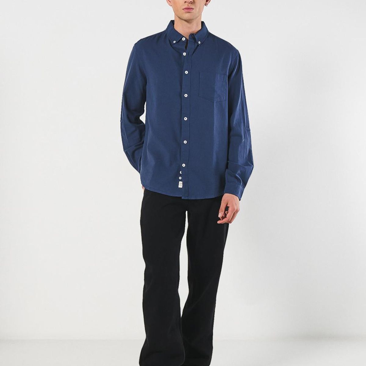 KOAJ - KOAJ Camisa cuello button down manga larga en slim fit Hombre