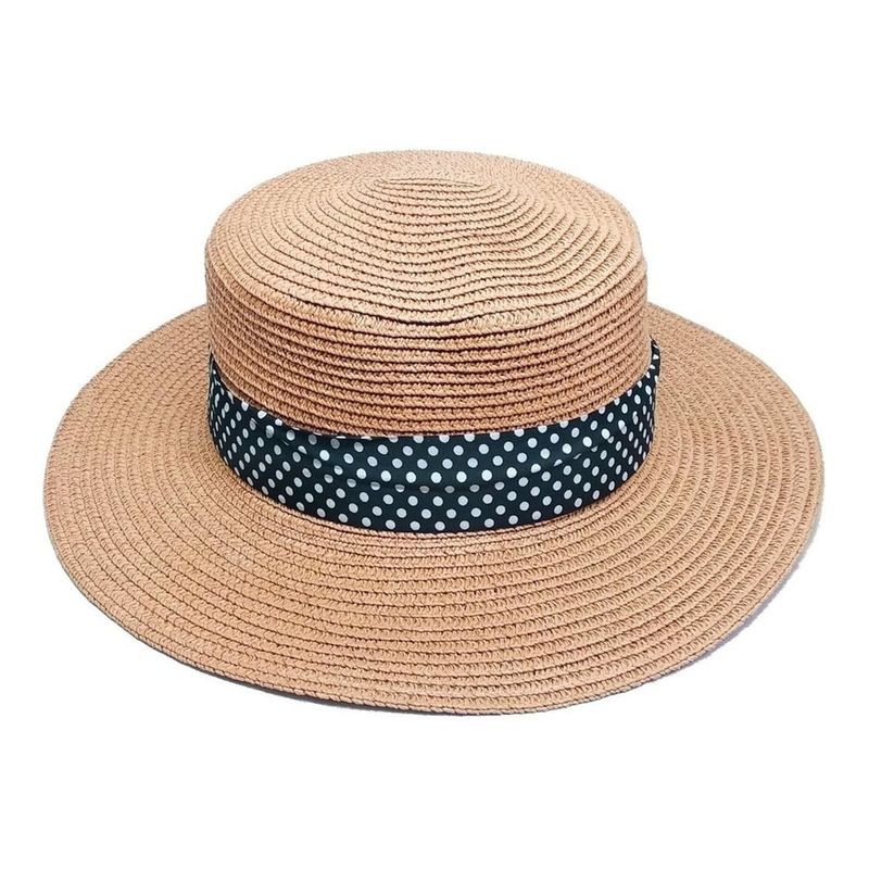 VELBROS - Pava Sombrero Mujer Dama Playa Cordobes Sol Gorro Fedora Uv - Cafe