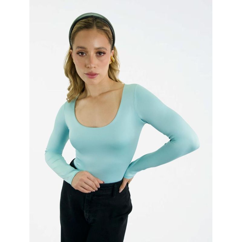 MOLGOA - Body para Mujer Escote Redondo - Tahiti Verde menta