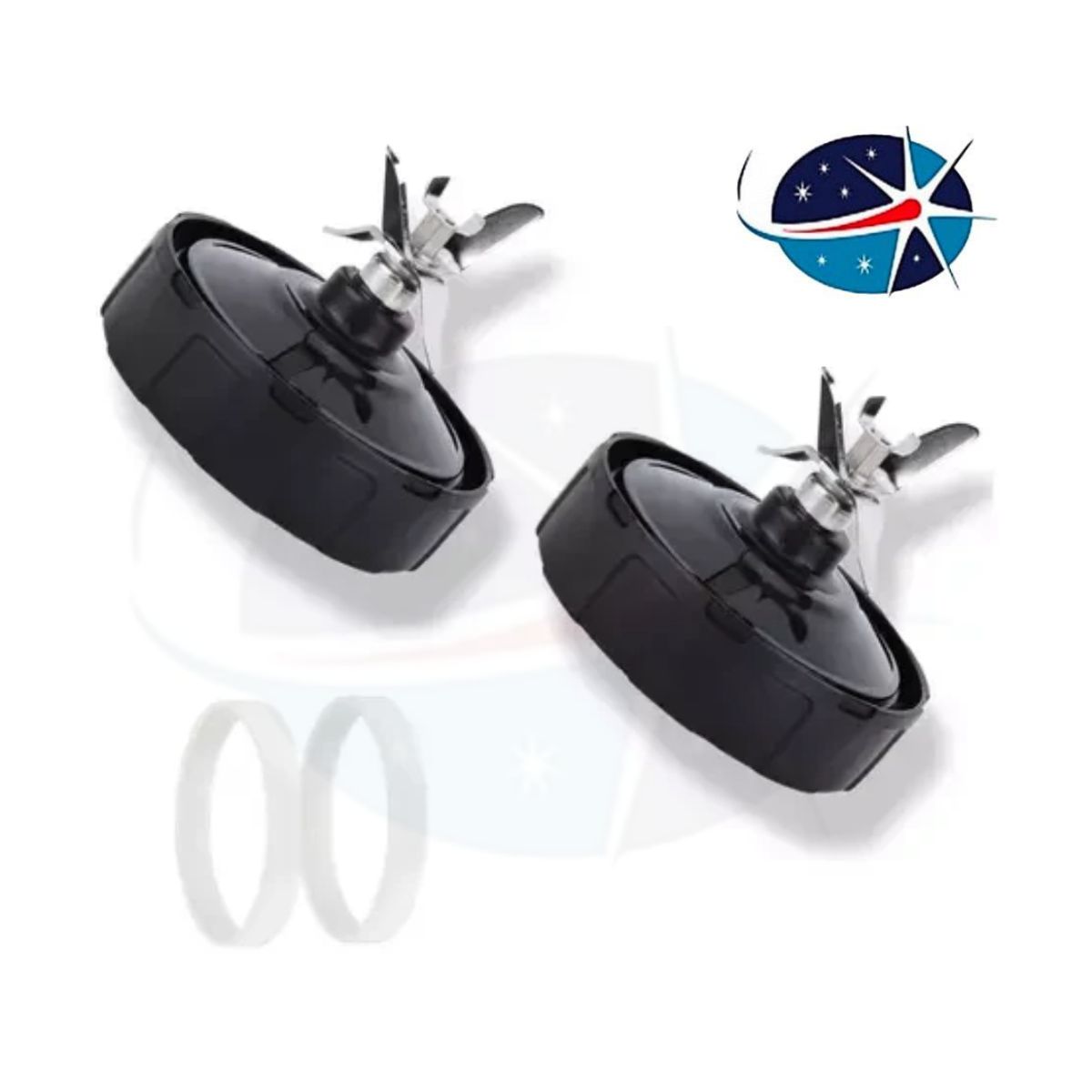 GENERICO - Kit X4 Piezas Cuchilla Nutri Ninja De 7 Aletas + 2 Empaques