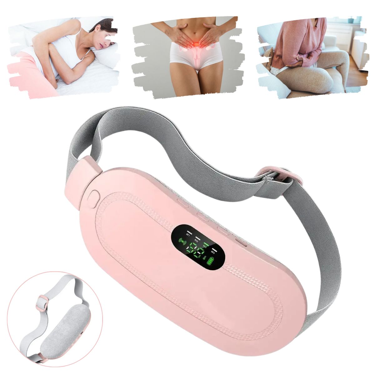 GENERICO - Cinturón Almohadilla Térmica Para Aliviar Cólicos Menstruales