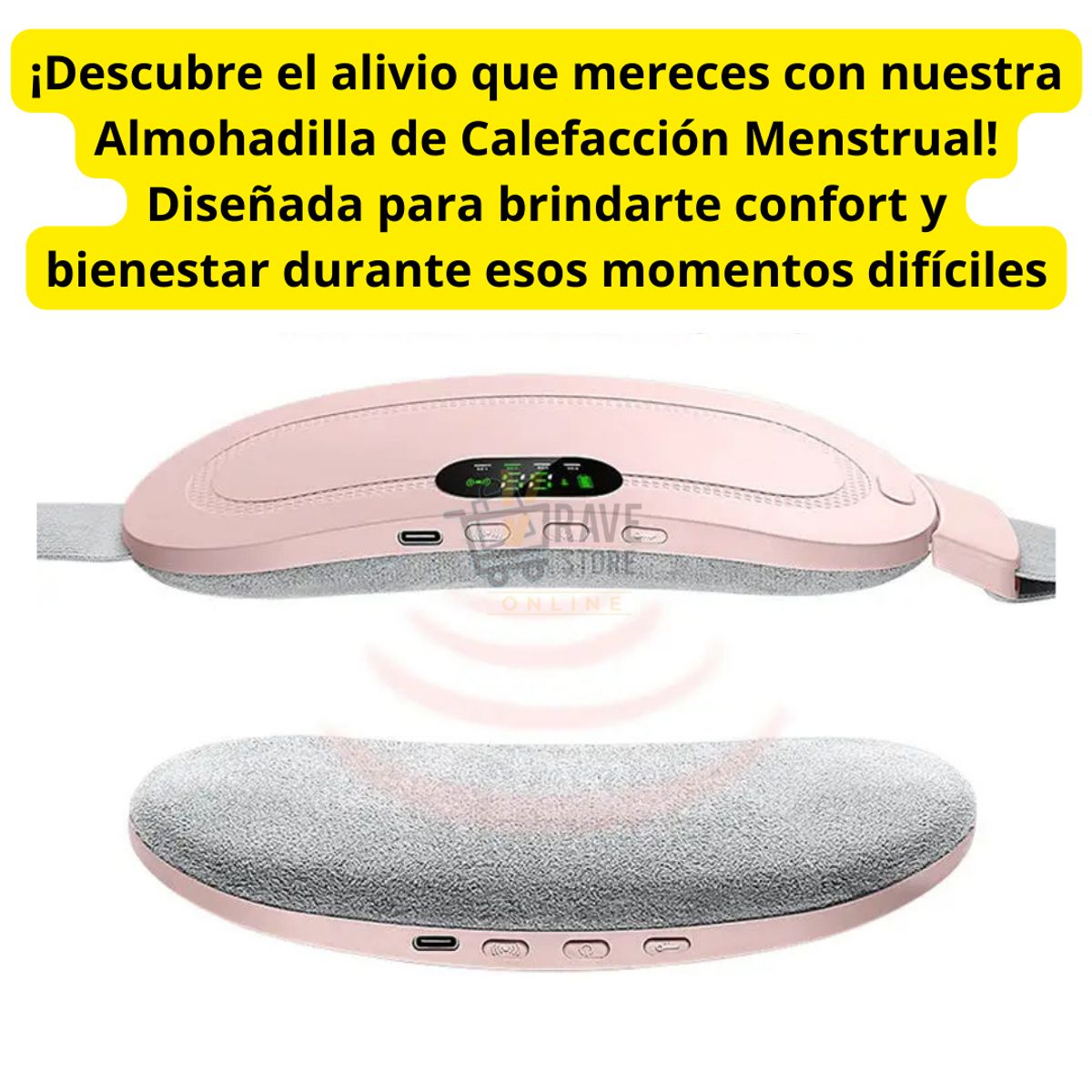 GENERICO - Cinturón Almohadilla Térmica Para Aliviar Cólicos Menstruales