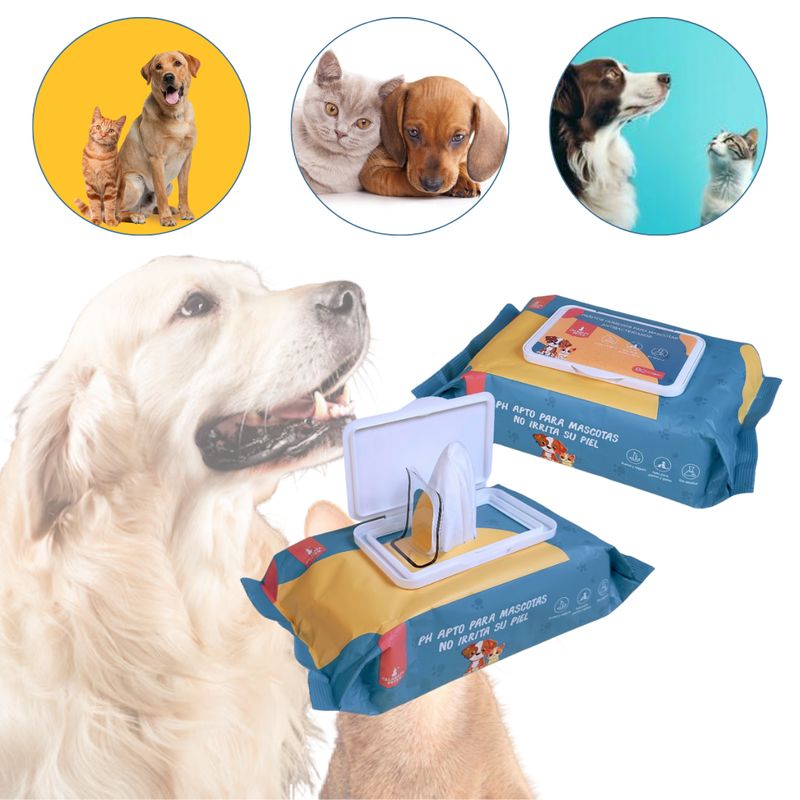 GENERICO - Pañitos Humedos Para Mascotas Calabaza Pets - 80 Unds