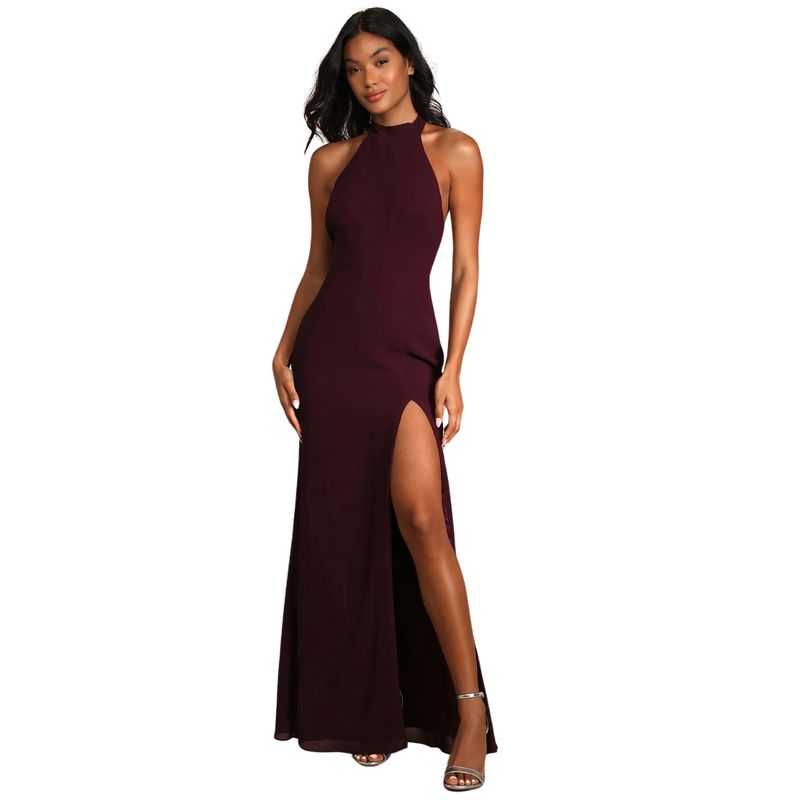 GENERICO - VESTIDO FORMAL DE MUJER CON ESPALDA DESCUBIERTA