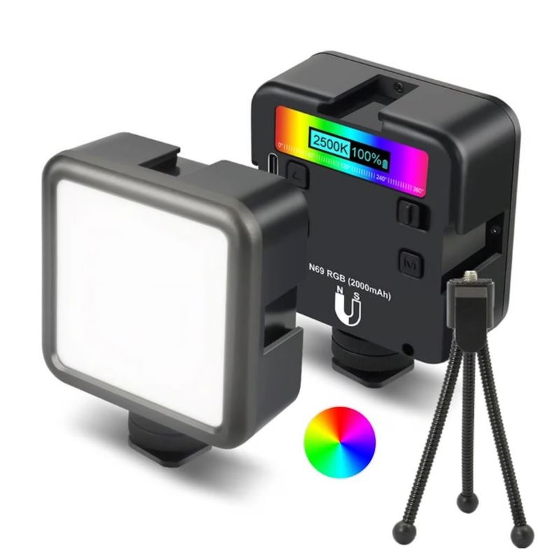 GENERICO - Mini Lampara De Video Live Led Rgb Portátil Iluminación N69