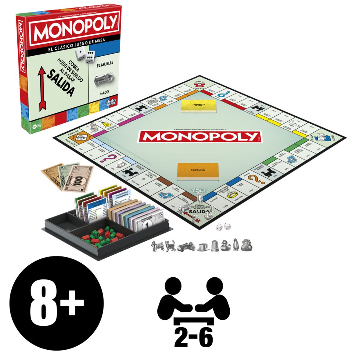 HASBRO GAMING - Juego de Mesa Monopoly Clásico