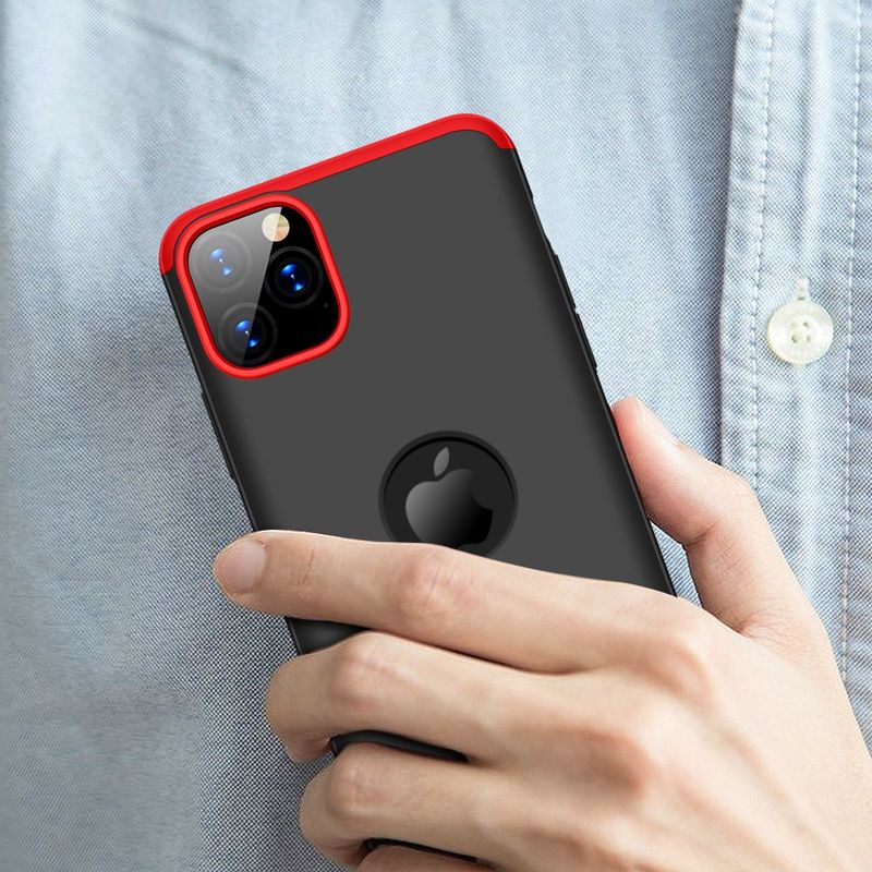 GENERICO - Funda Carcasa Estuche Protector 360 Para iPhone 11 Pro Max Negro Rojo
