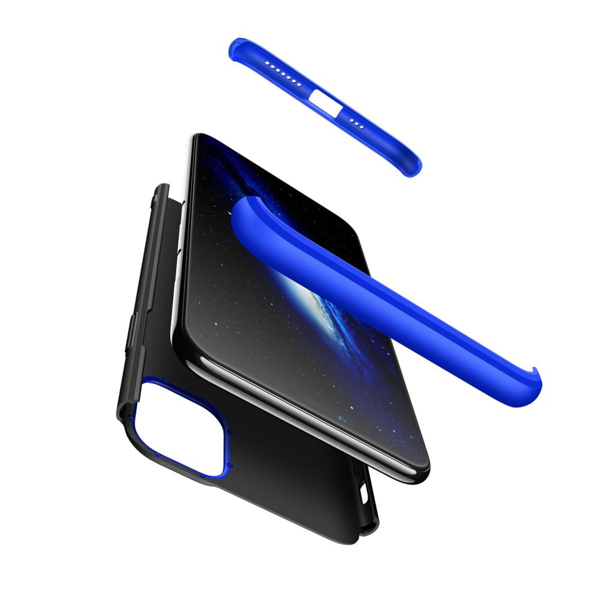 GENERICO - Funda Carcasa Estuche Protector 360 Para iPhone 11 Pro Max Azul Negro
