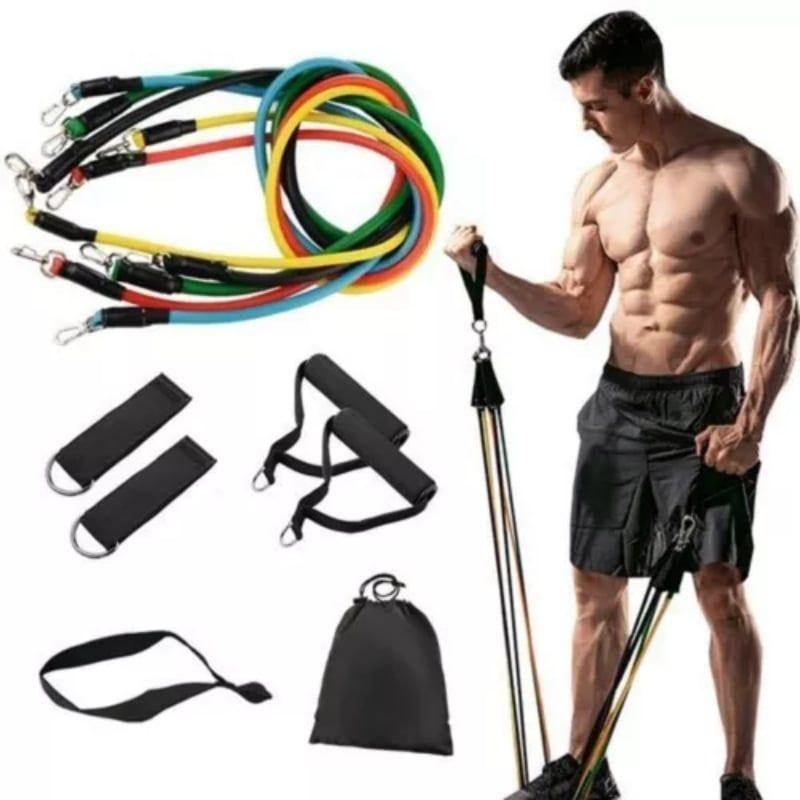 GENERICO - Kit Bandas Elásticas Tubulares Set 11 Piezas Juego Anclaje