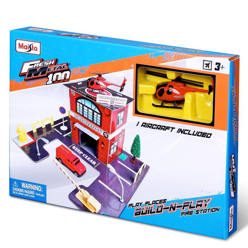 MAISTO - Set De Juego De Bomberos Con Helicóptero De Rescate Niños