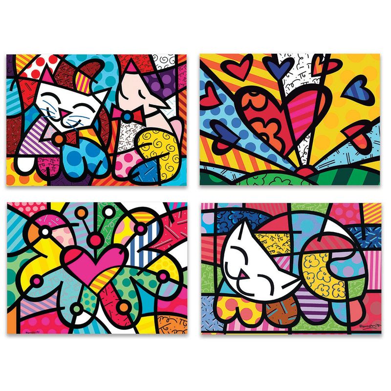 GENERICO - 4 Individuales De Mesa Gatos y Perro coloridos