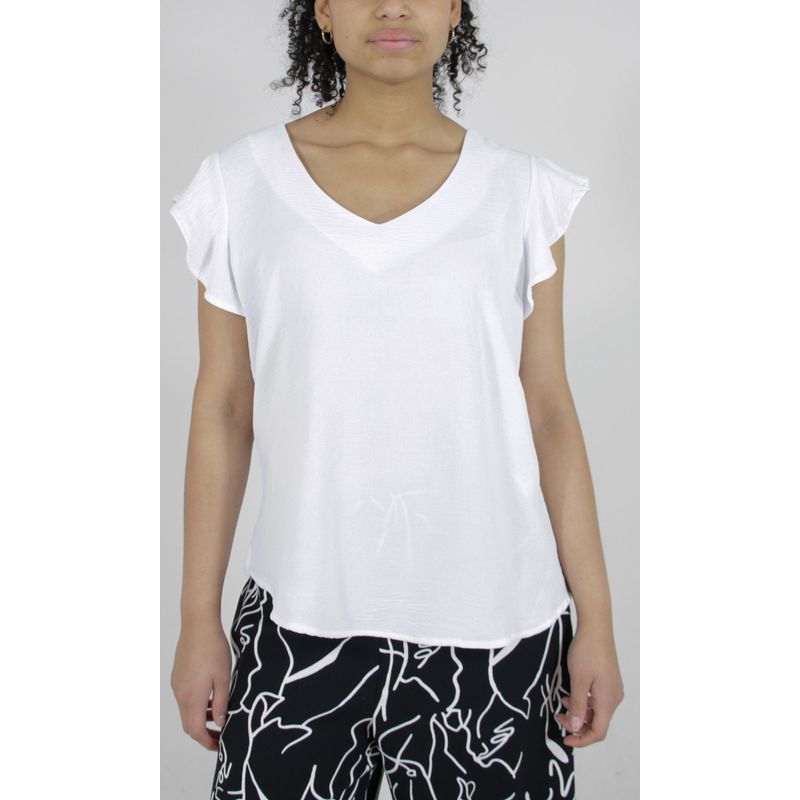 L Y H - Blusa Para Mujer Manga Corta Blanco Marca L&H