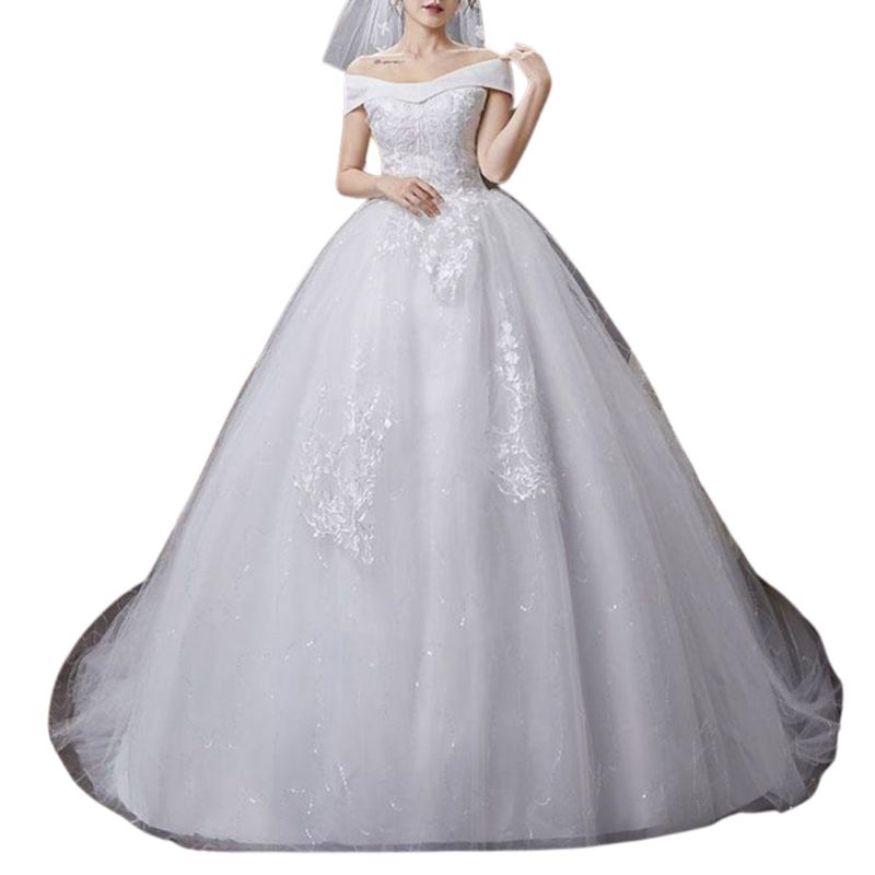 YURELKSHOP - VESTIDO YURELKSHOP PRINCESA LARGO NOVIA TUL BLANCO