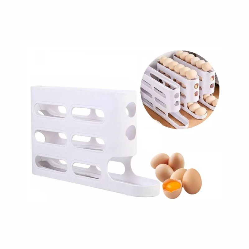 GENERICO - Dispensador De Huevos Con Ruedas, Bandeja Para Huevos De 4