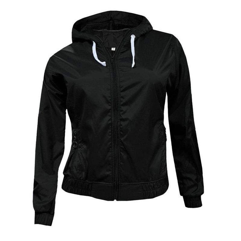 MODA EN CIRCUITO - Chaqueta impermeable Liviana Negra para Mujer
