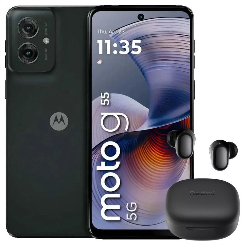 MOTOROLA - Celular Motorola Moto G55 5G 256GB /8GB Black + Buds 6 Play Blk