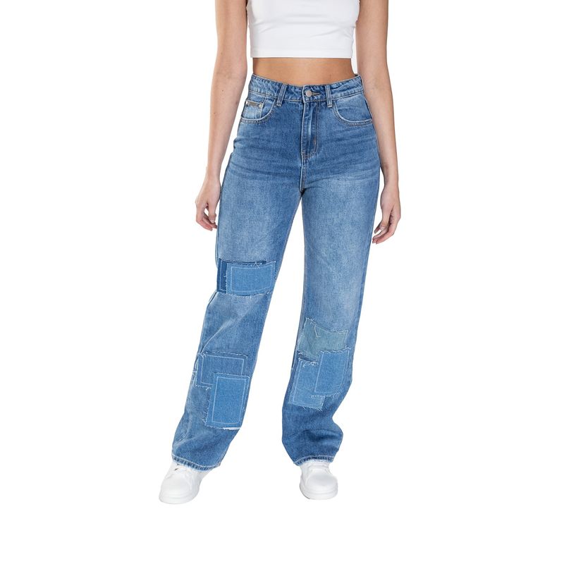 DREAMER - JEANS WIDE LEG PATCHWORK PARA MUJER