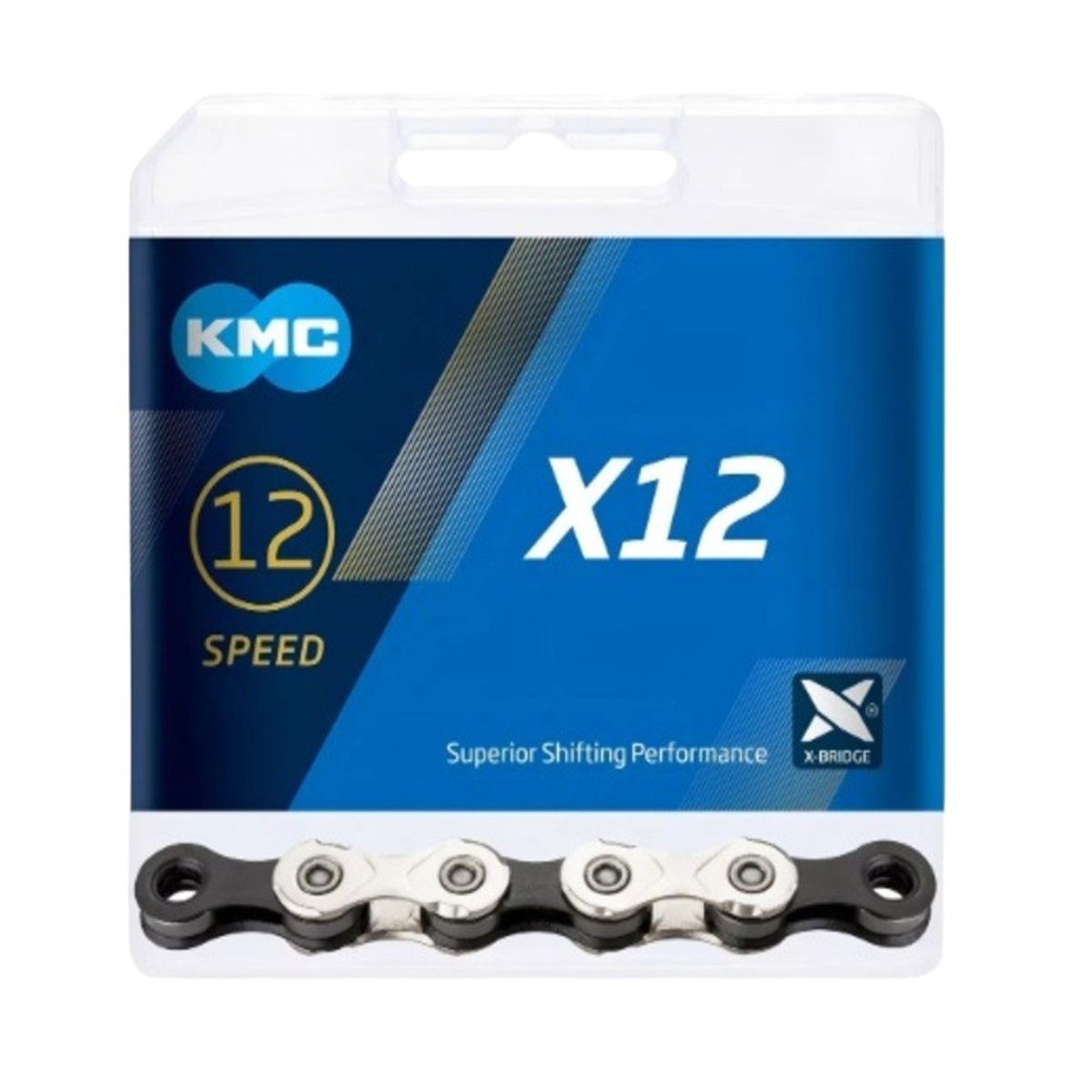 KMC - Cadenilla KMC X12 12 Velocidades Silver Negro