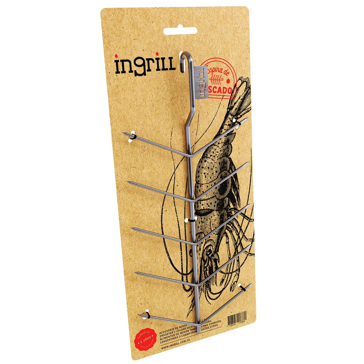 IN GRILL - ACCESORIO GANCHO ESPINA DE PESCADO EN ACERO INOXIDABLE PARA AHUMADOR - INGRILL