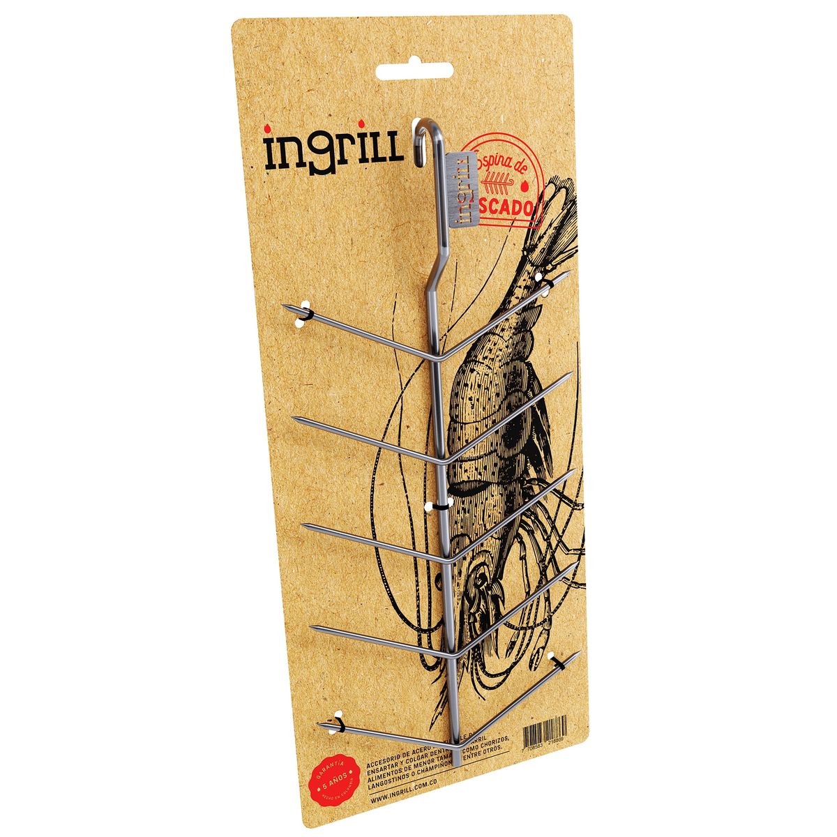 IN GRILL - ACCESORIO GANCHO ESPINA DE PESCADO EN ACERO INOXIDABLE PARA AHUMADOR - INGRILL
