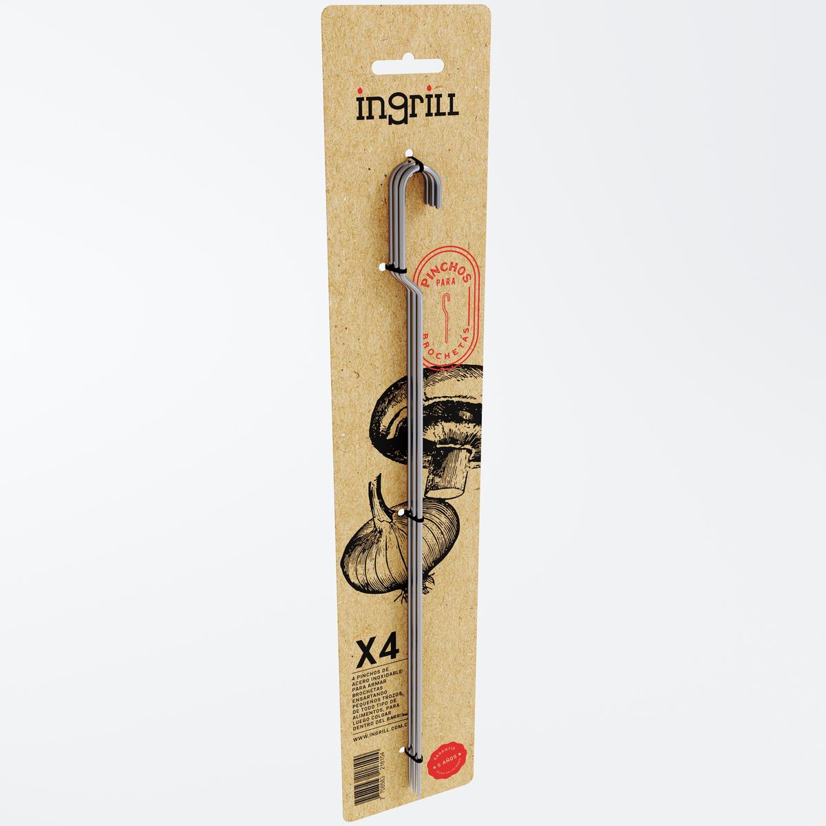 IN GRILL - ACCESORIO KIT DE PINCHOS X4 UND EN ACERO INOXIDABLE PARA AHUMADOR - INGRILL