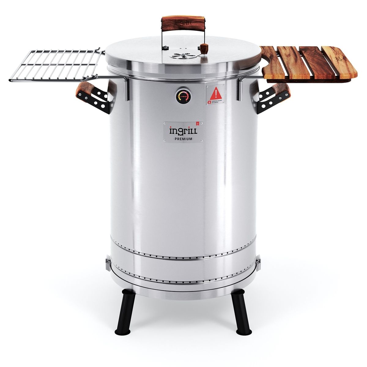 IN GRILL - AHUMADOR Y ASADOR GRANDE PREMIUM EN ACERO INOXIDABLE CON CAPACIDAD DE 40 LIBRAS - INGRILL
