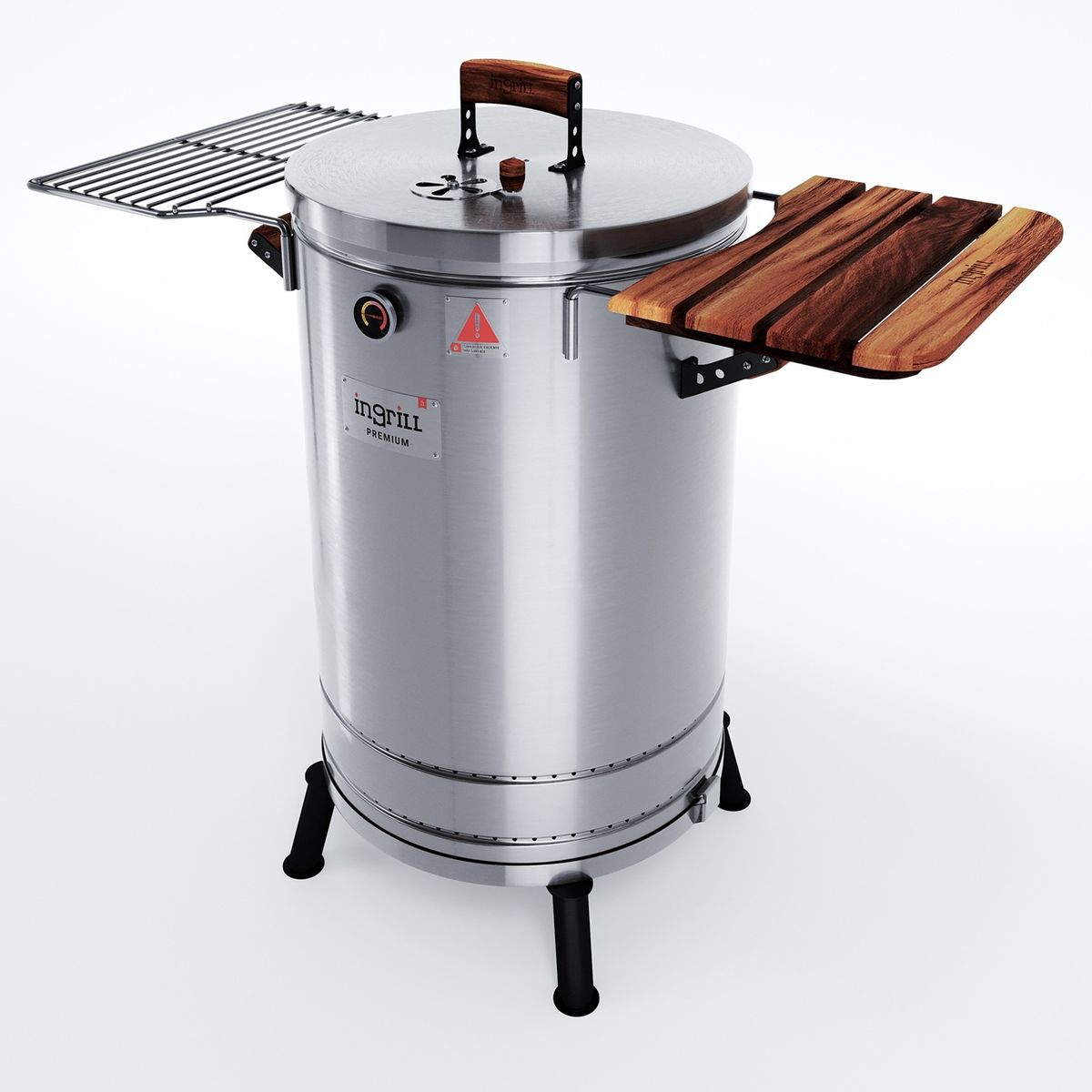IN GRILL - AHUMADOR Y ASADOR GRANDE PREMIUM EN ACERO INOXIDABLE CON CAPACIDAD DE 40 LIBRAS - INGRILL