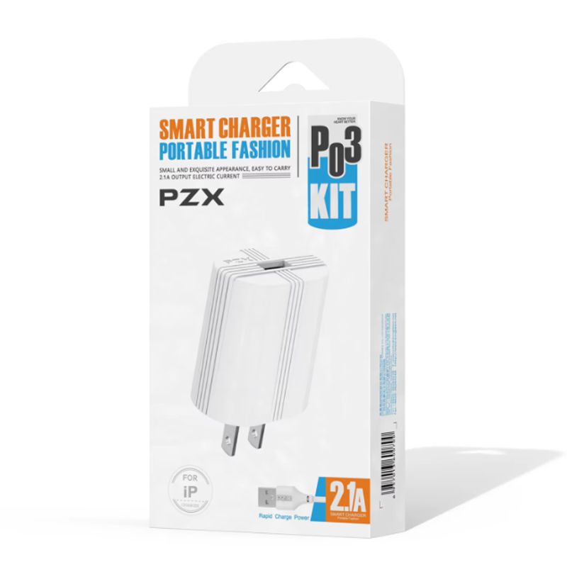 GENERICO - Cargador De Celular iPhone Cubo + Cable Lightning Pzx P03