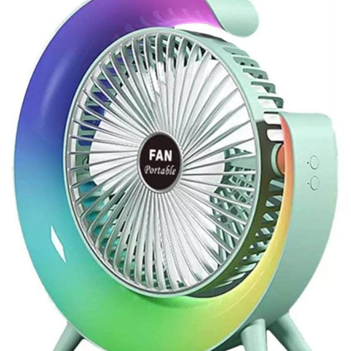 GENERICO - Ventilador Portátil De Escritorio RGB Led Recargable